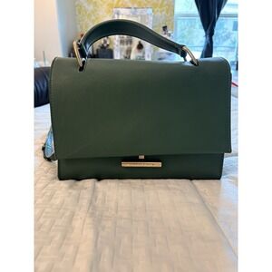 Charles & Keith Dark Green Large Top Handle Bag CK2-50270060 Crossbody Satchel